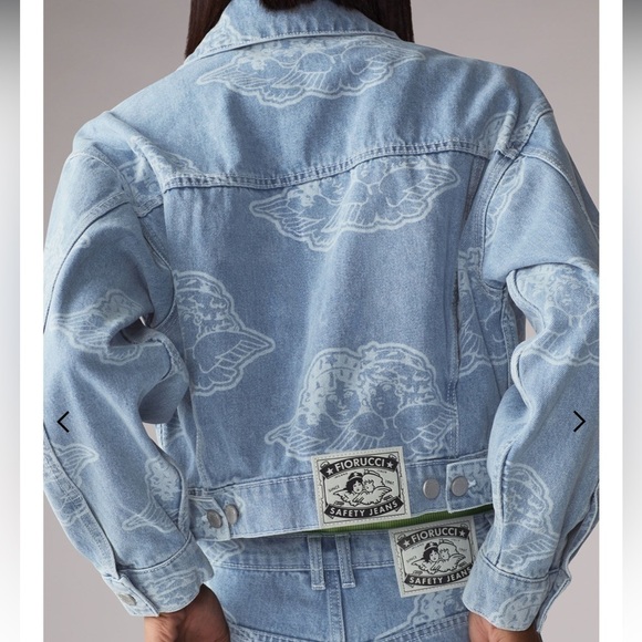 FIORUCCI ALL OVER ANGELS DENIM JACKET BLUE - Picture 4 of 13